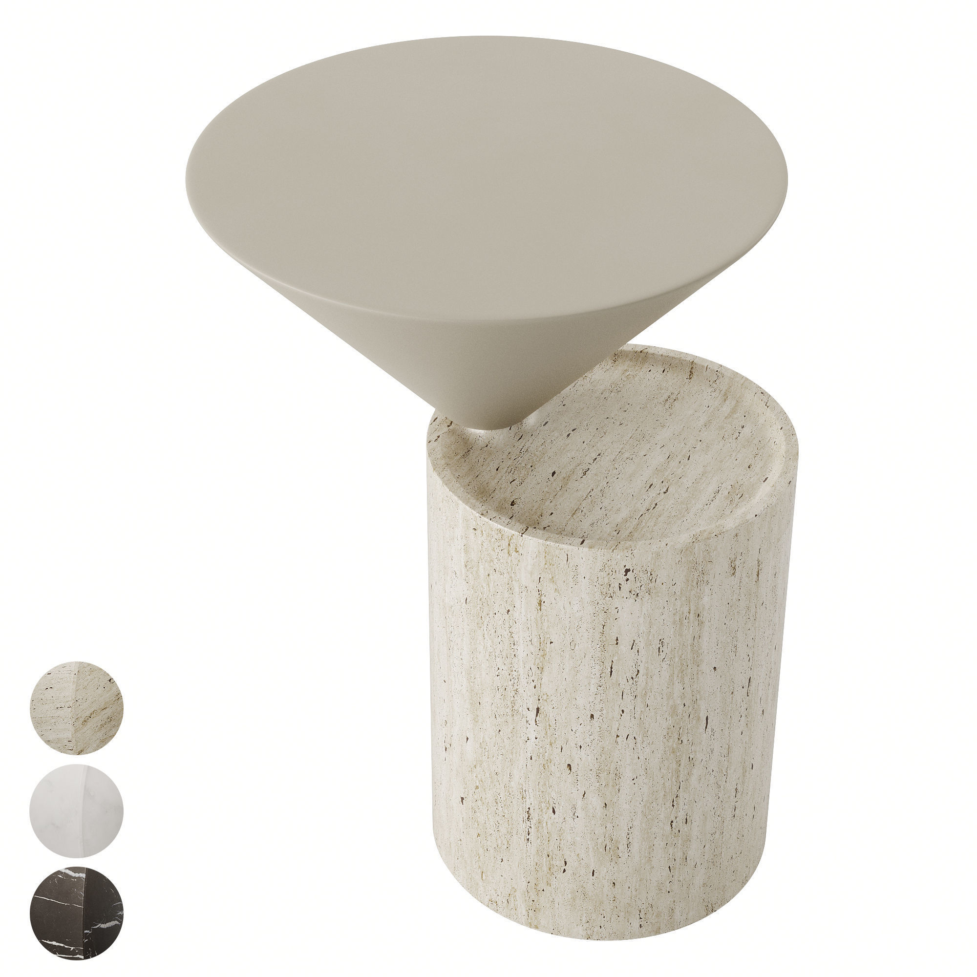 DE LA ESPADA LAUREL SIDE TABLE IN MARBLE Low-poly 3D model_1