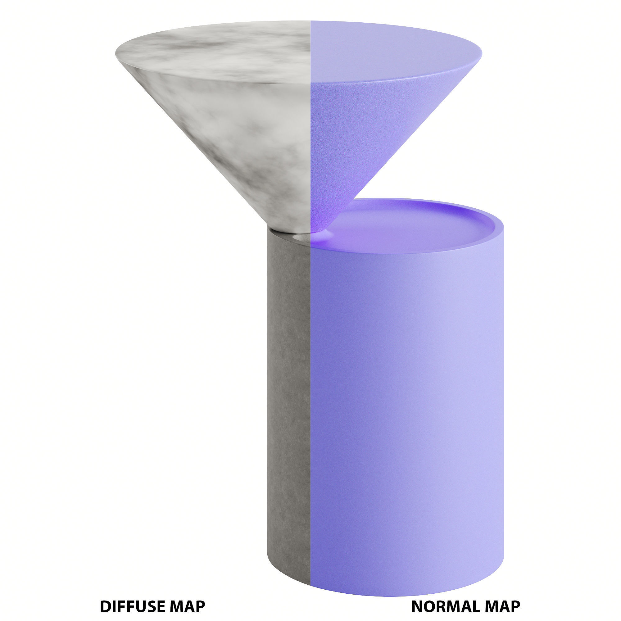 DE LA ESPADA LAUREL SIDE TABLE IN MARBLE Low-poly 3D model_3