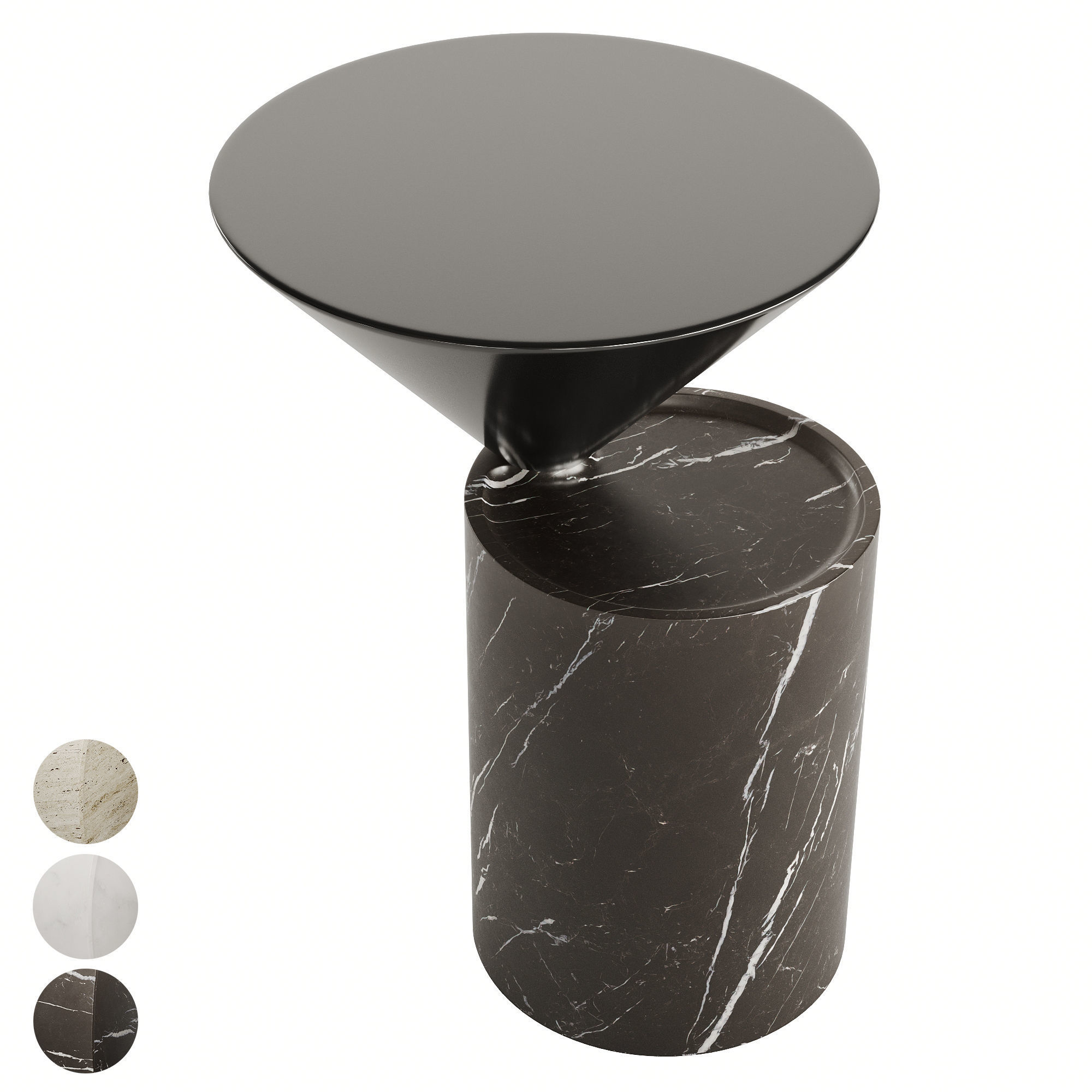 DE LA ESPADA LAUREL SIDE TABLE IN MARBLE Low-poly 3D model_5