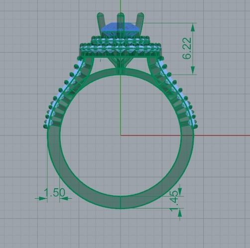 pear emerald and diamond ring 3D print model_6