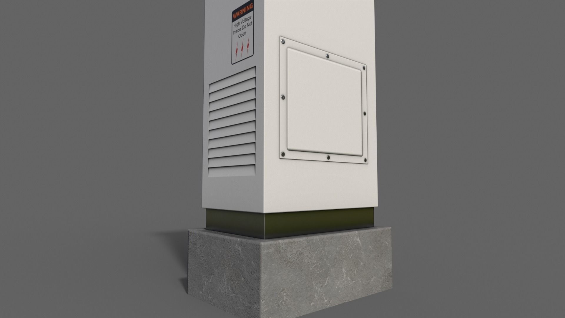 PBR Electric Box White V2 Low-poly 3D model_7