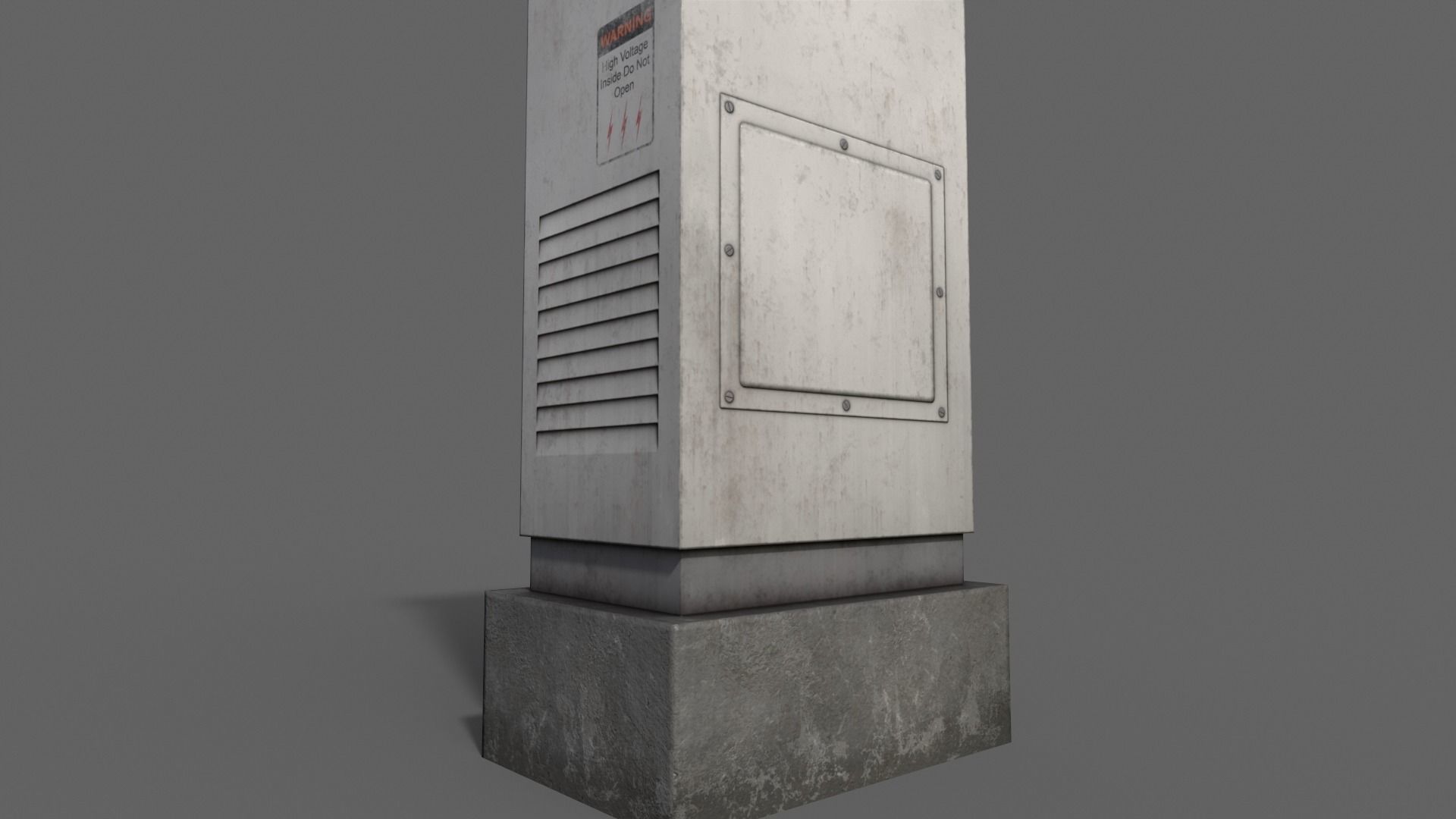 PBR Electric Box White V2 Low-poly 3D model_14