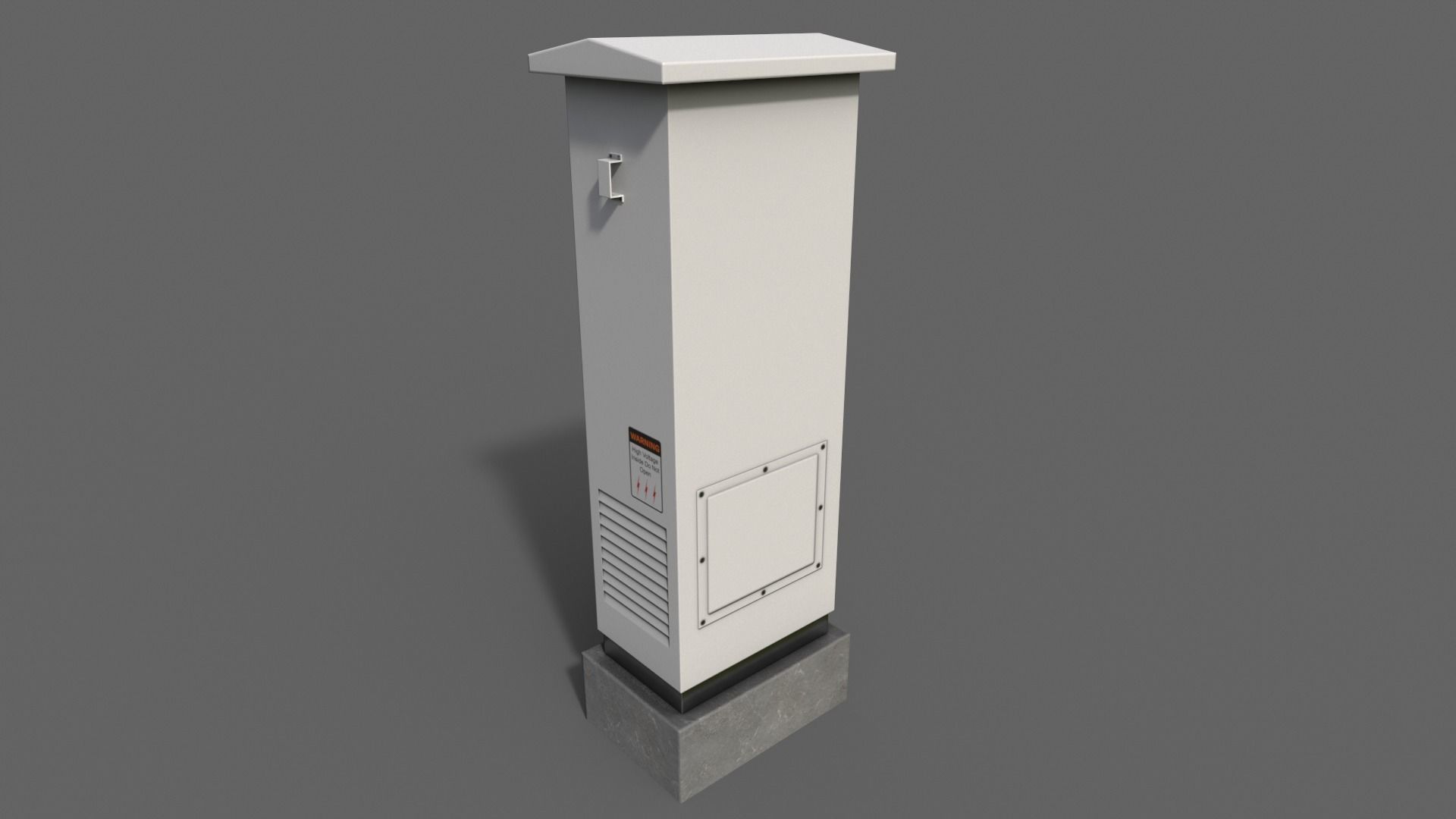 PBR Electric Box White V2 Low-poly 3D model_6