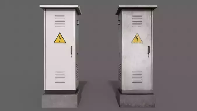 PBR Electric Box White V2 Low-poly 3D model