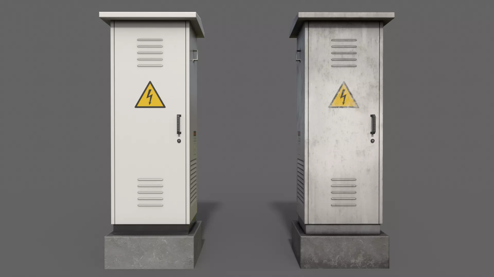PBR Electric Box White V2 Low-poly 3D model_0