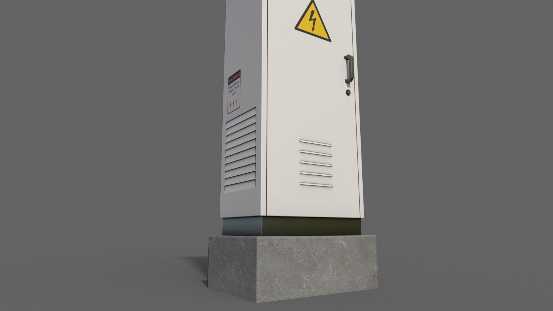 PBR Electric Box White V2 Low-poly 3D model_4