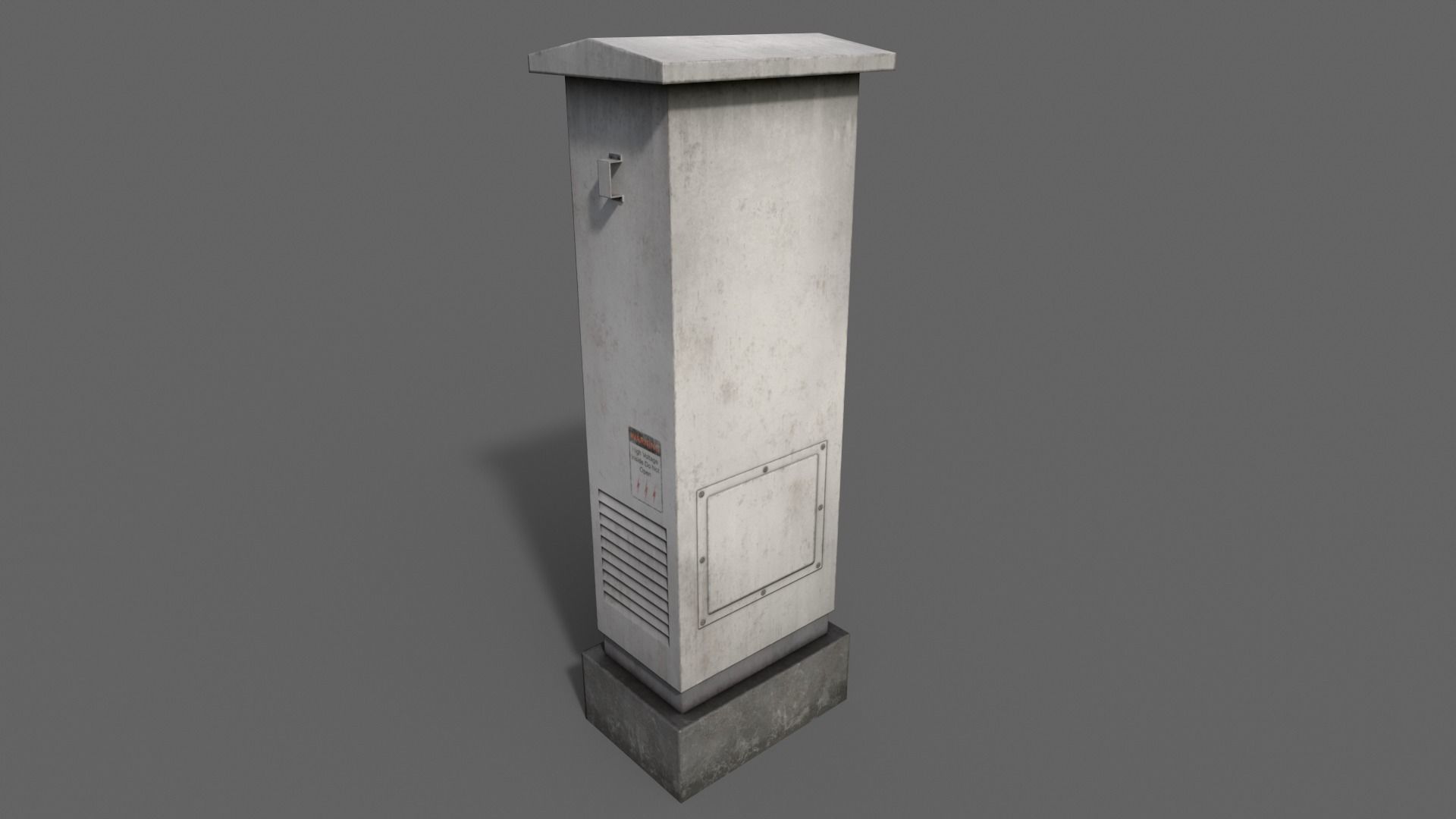 PBR Electric Box White V2 Low-poly 3D model_13