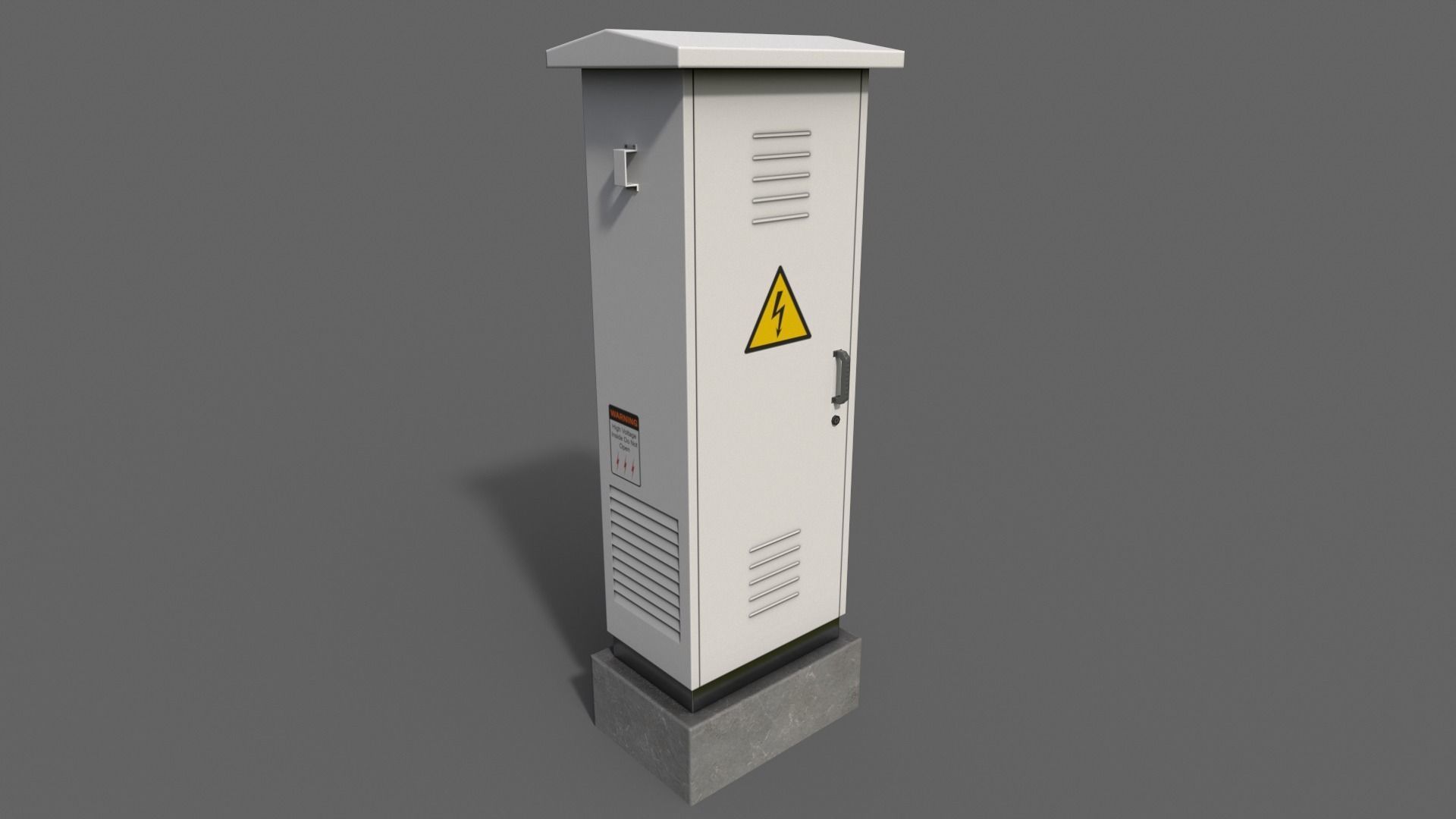 PBR Electric Box White V2 Low-poly 3D model_2