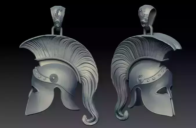spartan Corinthian  Greek  helmet pendant  3D print model