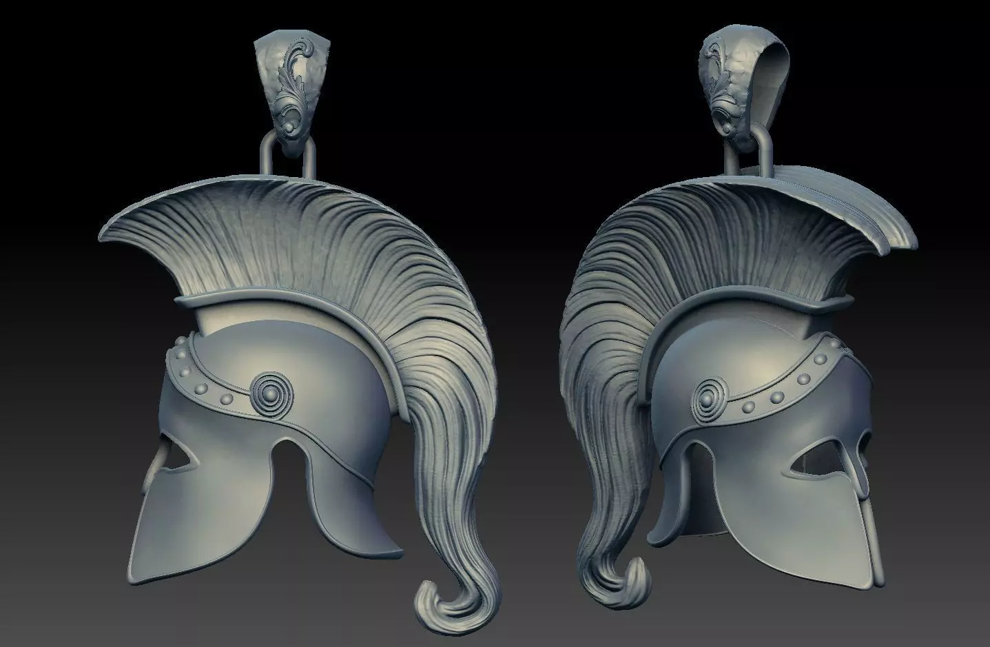 spartan Corinthian  Greek  helmet pendant  3D print model_0