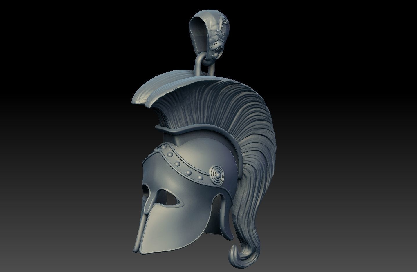 spartan Corinthian  Greek  helmet pendant  3D print model_1