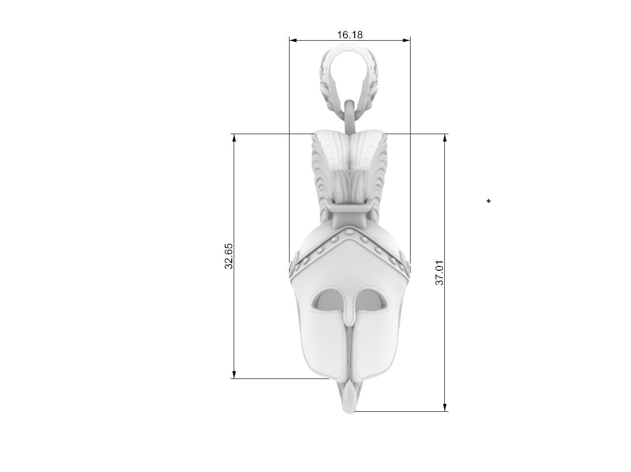 spartan Corinthian  Greek  helmet pendant  3D print model_14