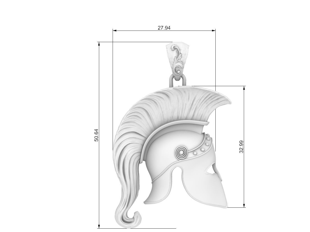 spartan Corinthian  Greek  helmet pendant  3D print model_7