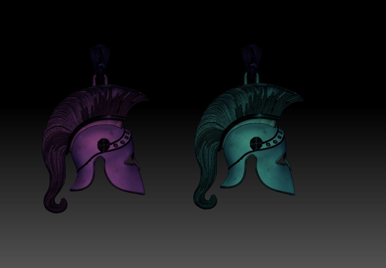 spartan Corinthian  Greek  helmet pendant  3D print model_12