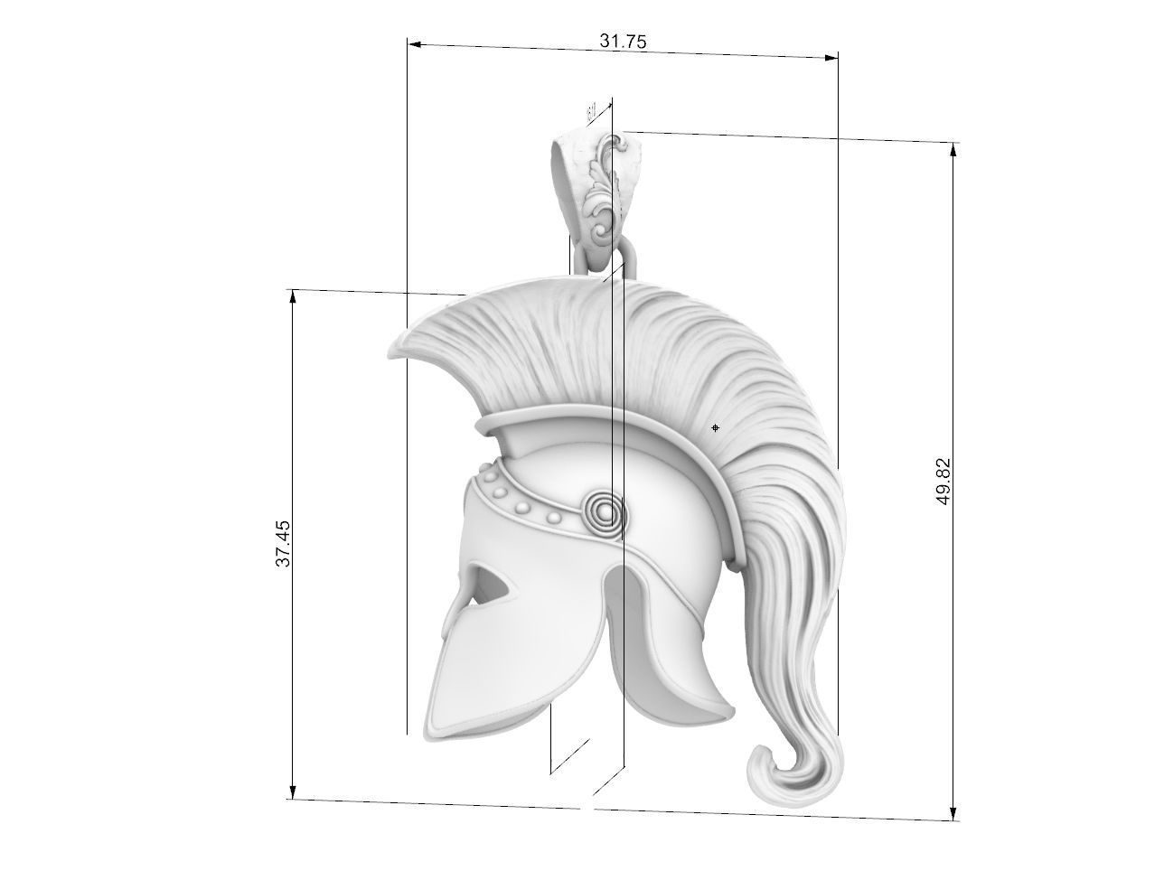 spartan Corinthian  Greek  helmet pendant  3D print model_6