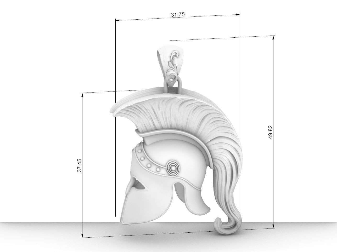 spartan Corinthian  Greek  helmet pendant  3D print model_5
