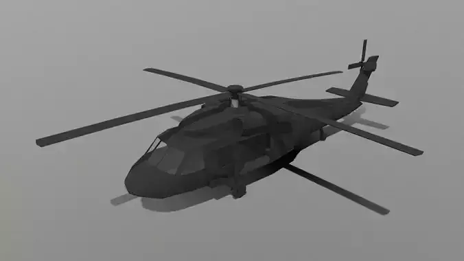 Black Hawk Helicopter Low Poly