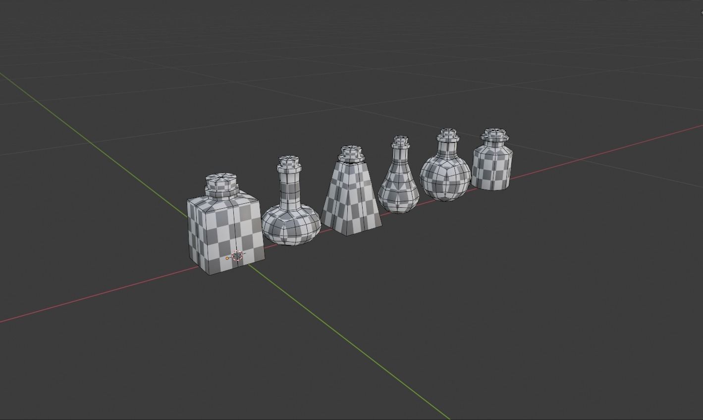 Stylized low poly potions 3d models Low-poly 3D model_5
