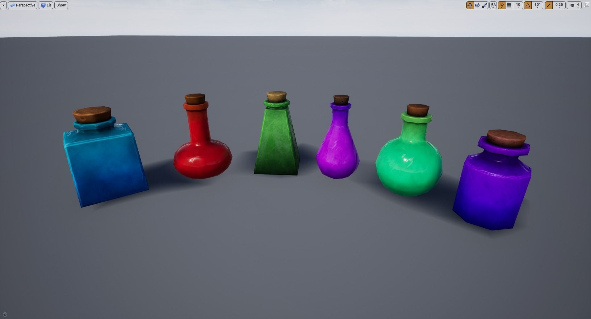Stylized low poly potions 3d models Low-poly 3D model_6