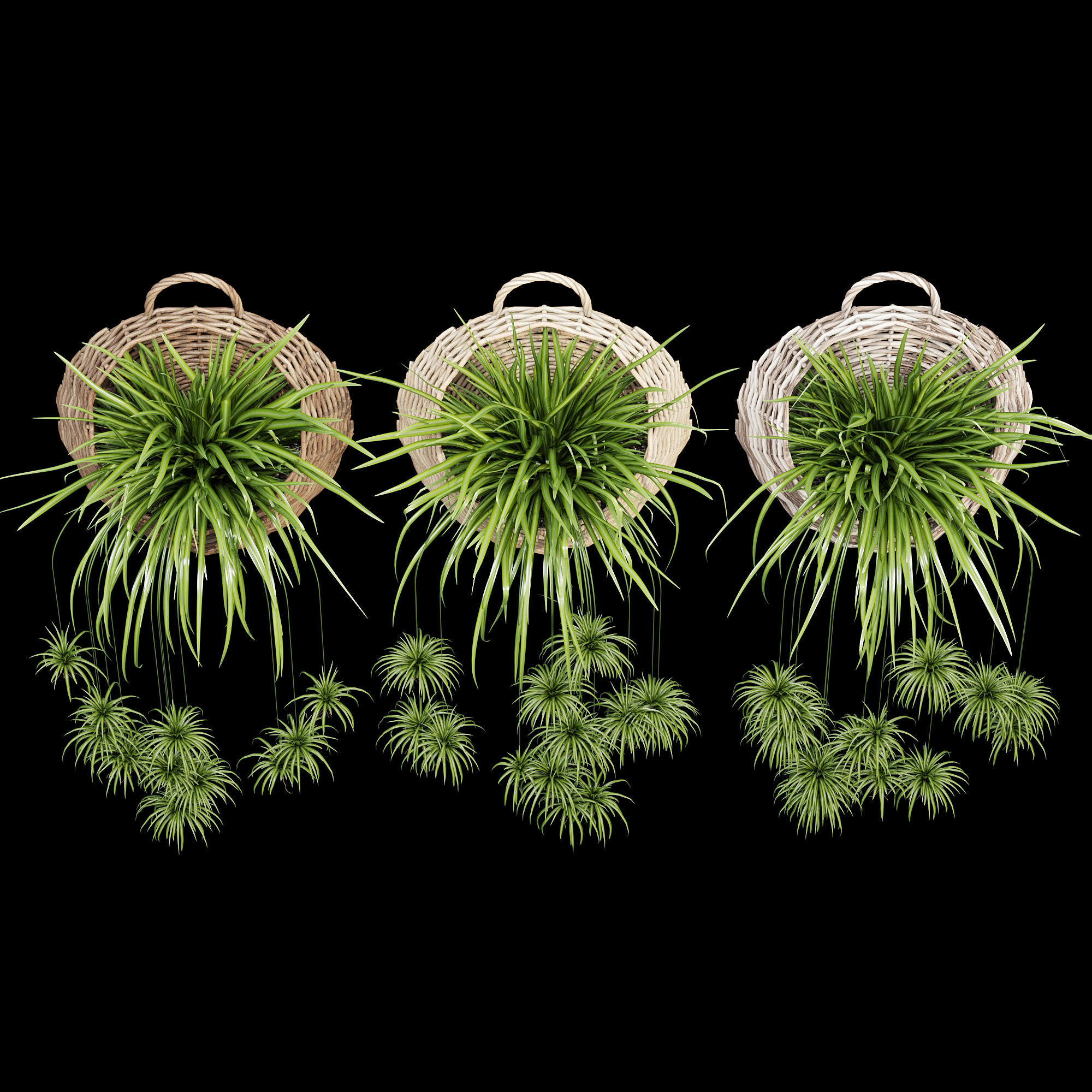 Wicker basket three 3D model_9