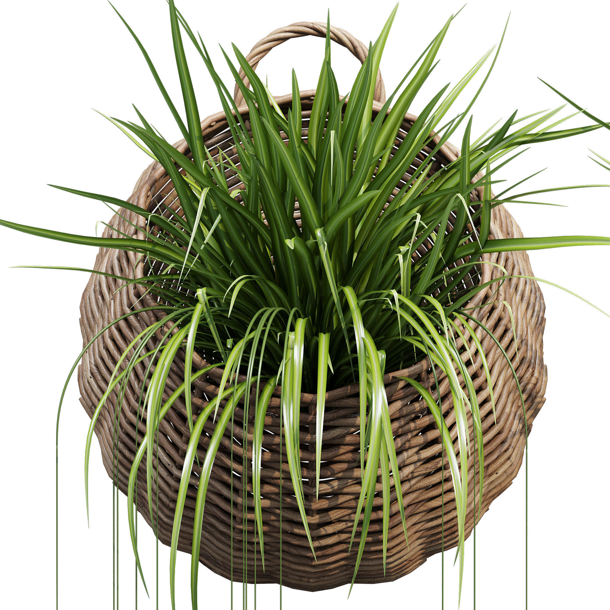 Wicker basket three 3D model_5