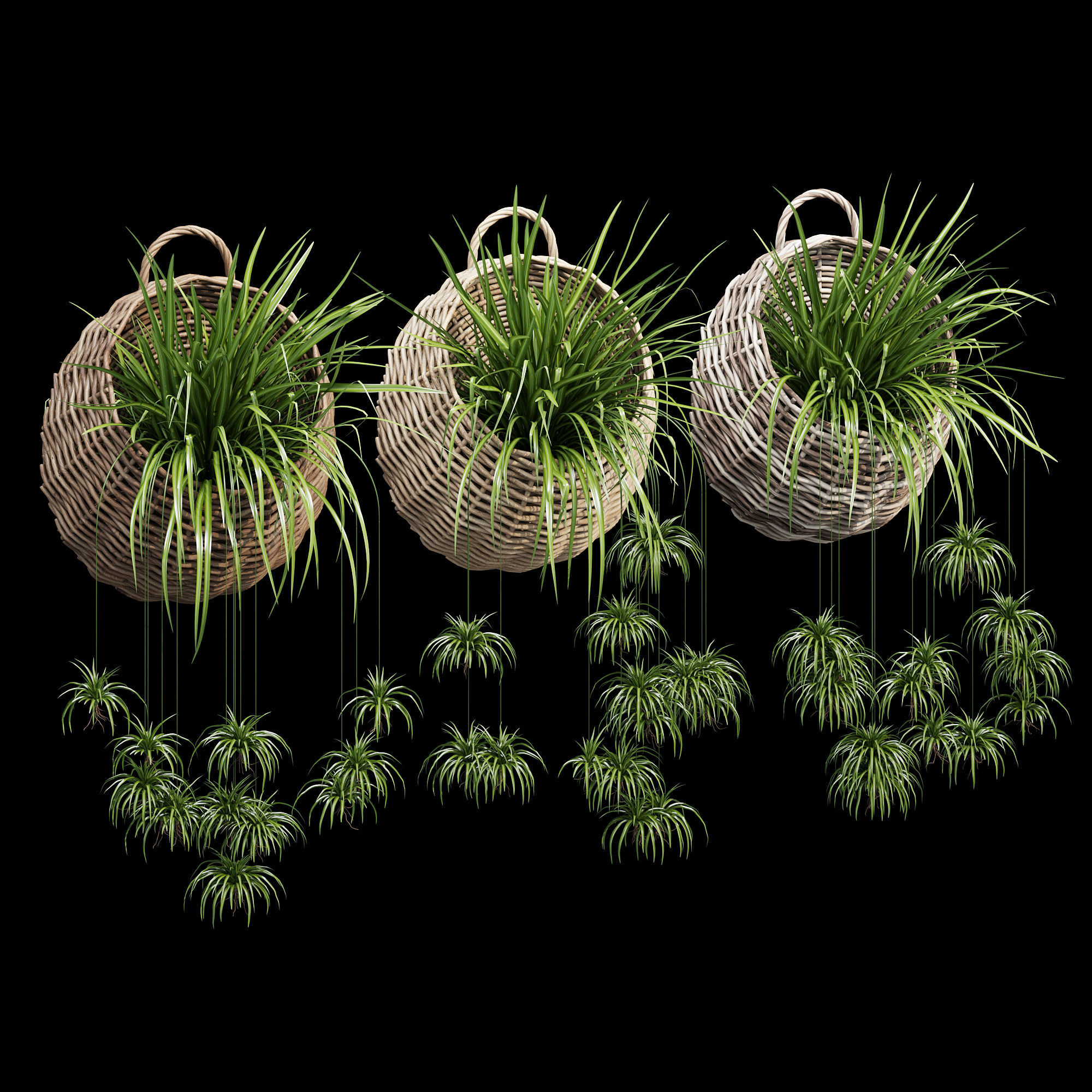 Wicker basket three 3D model_10