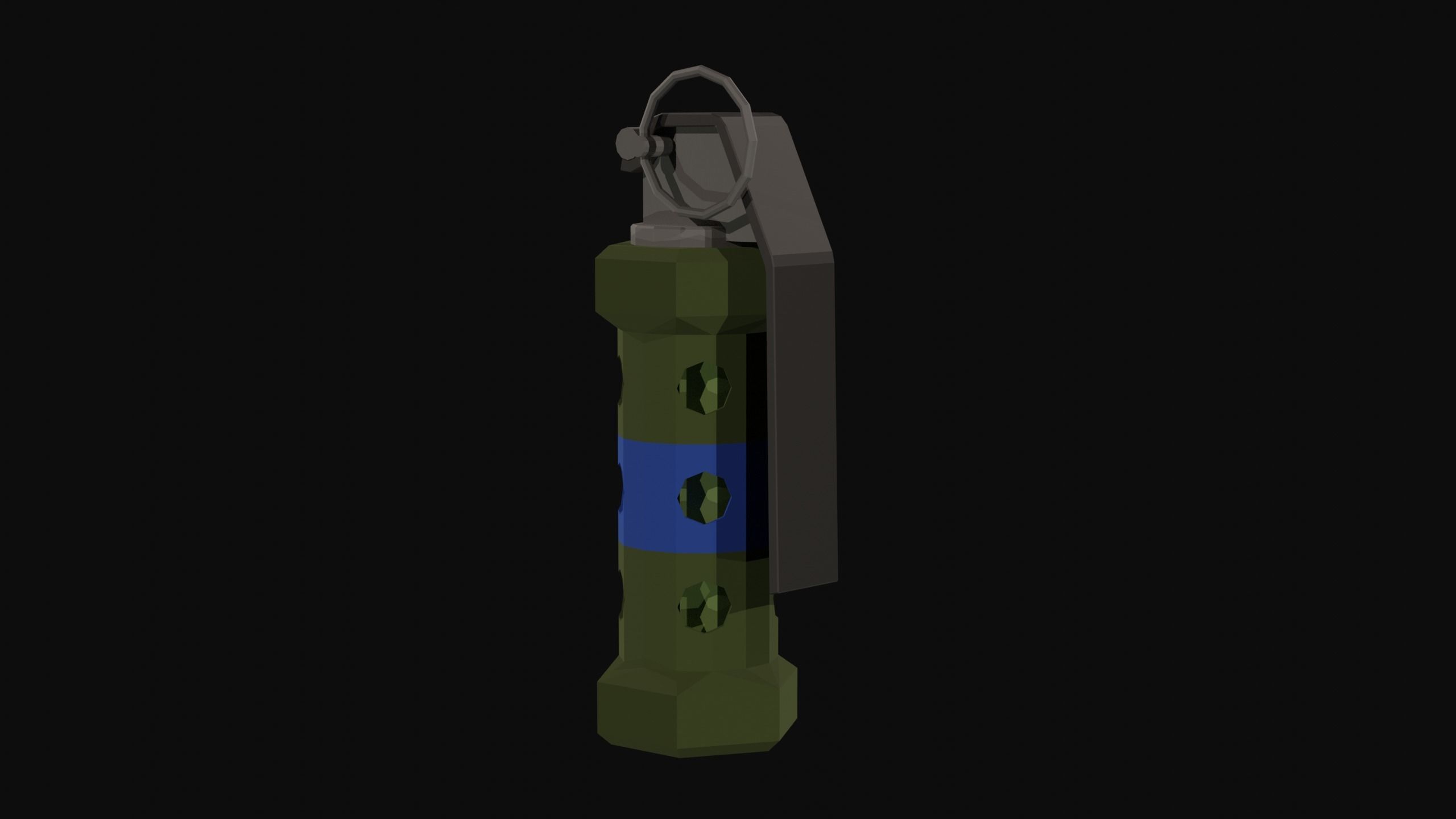 Flashbang Low Poly military grenade Low-poly 3D model_3