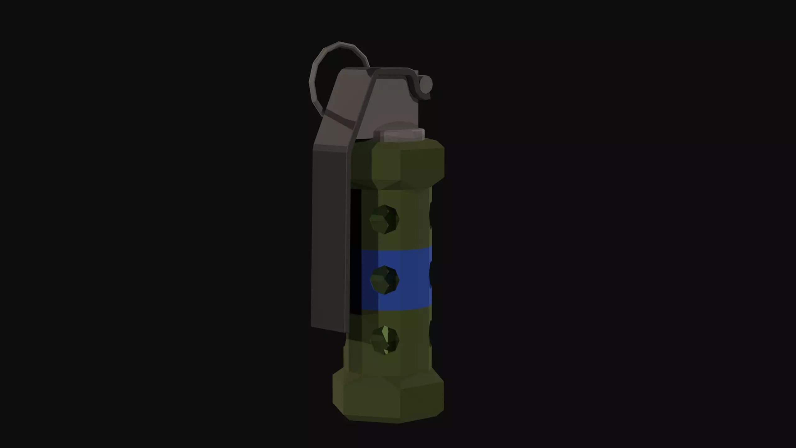 Flashbang Low Poly military grenade Low-poly 3D model_0