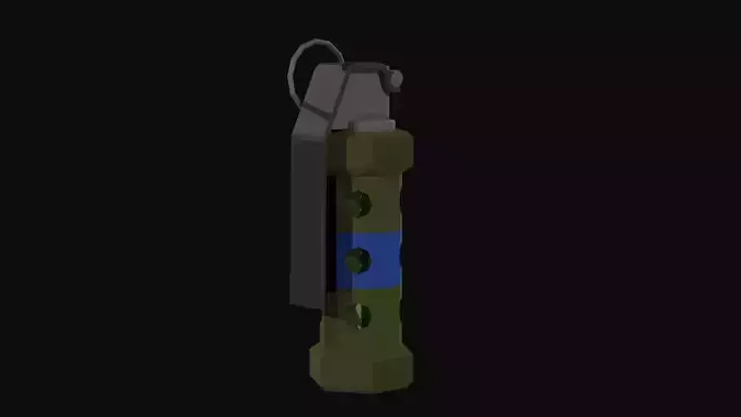 Flashbang Low Poly military grenade Low-poly 3D model