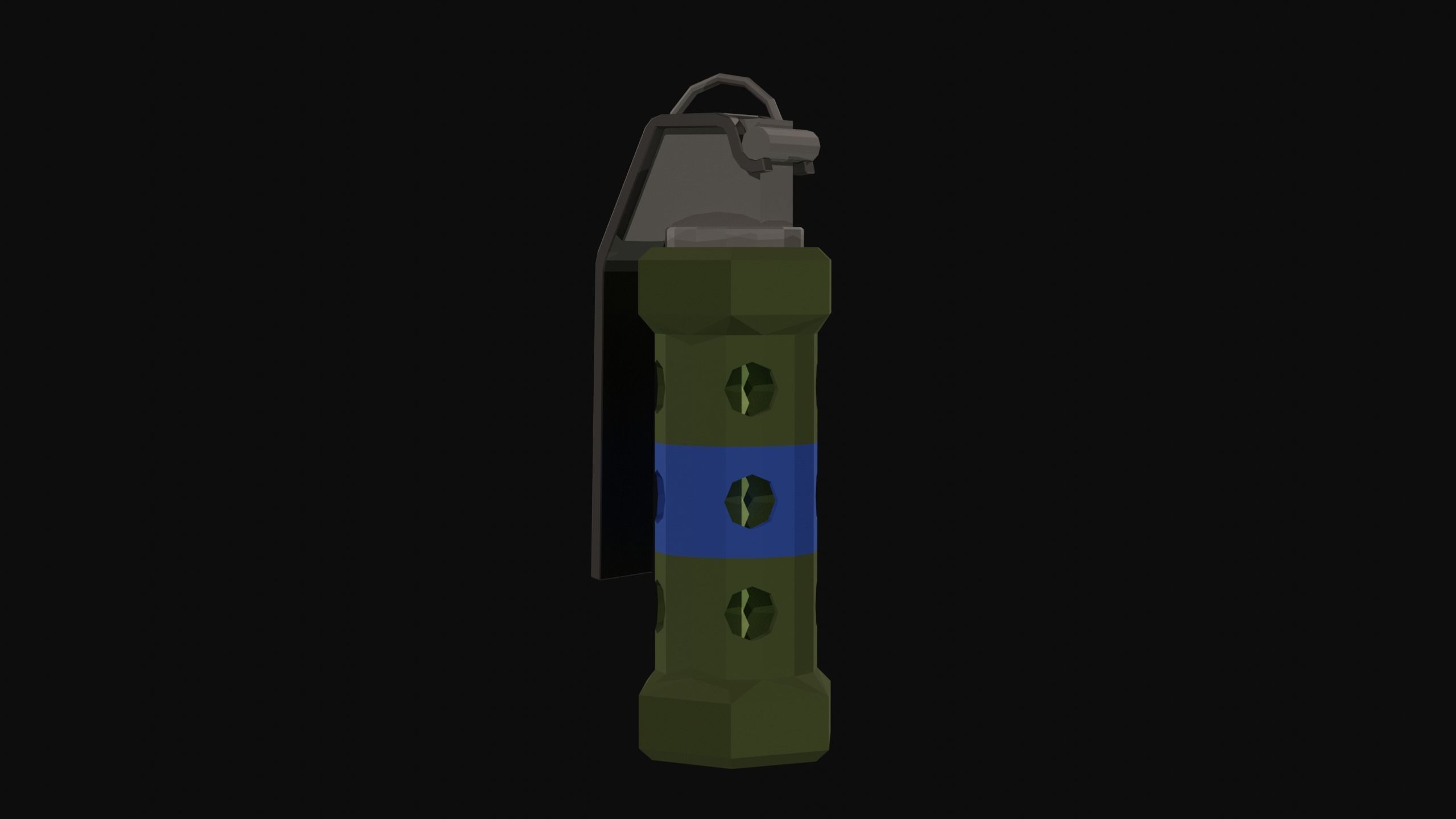 Flashbang Low Poly military grenade Low-poly 3D model_1