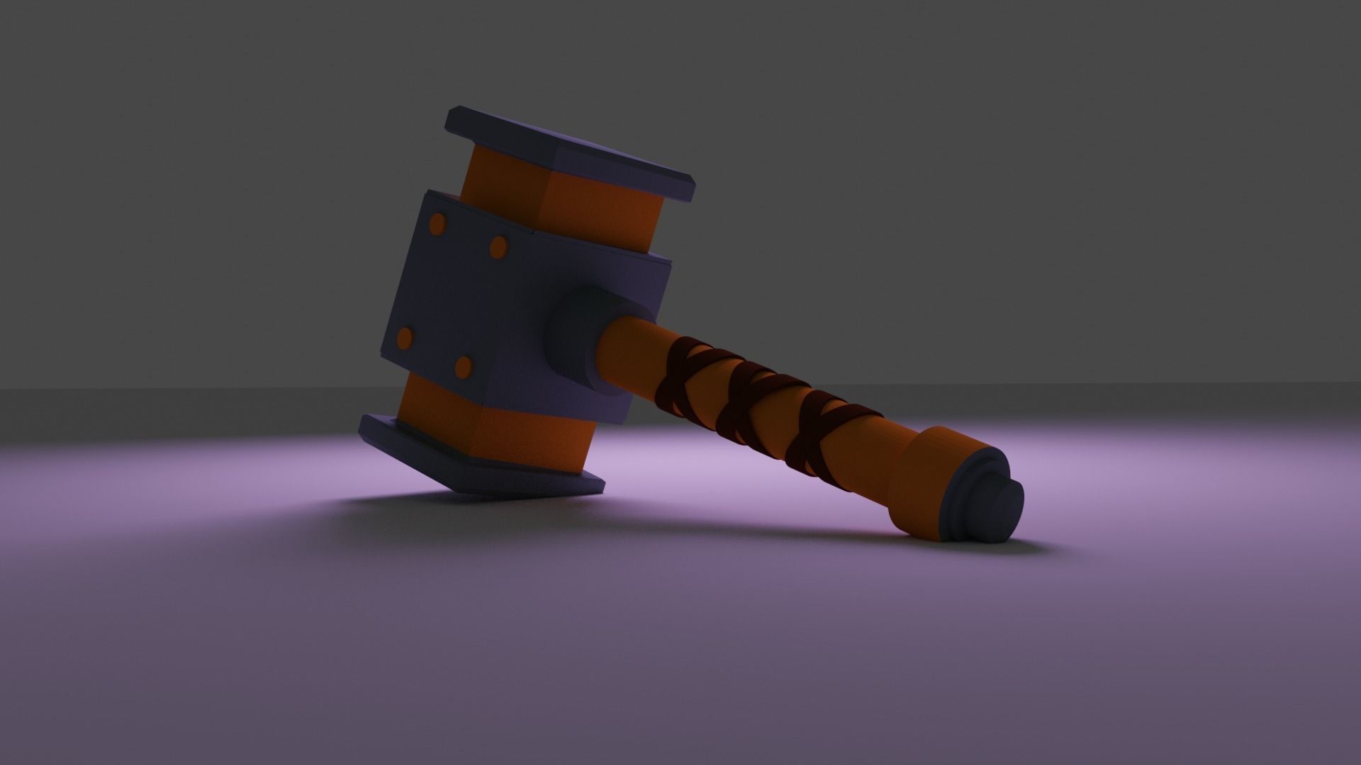 Simple hammer Low-poly 3D model_1