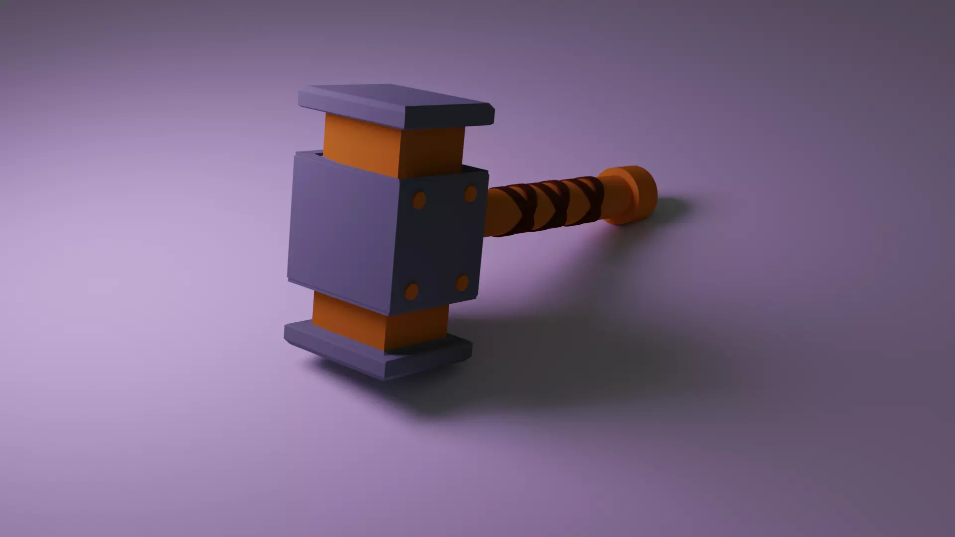 Simple hammer Low-poly 3D model_0