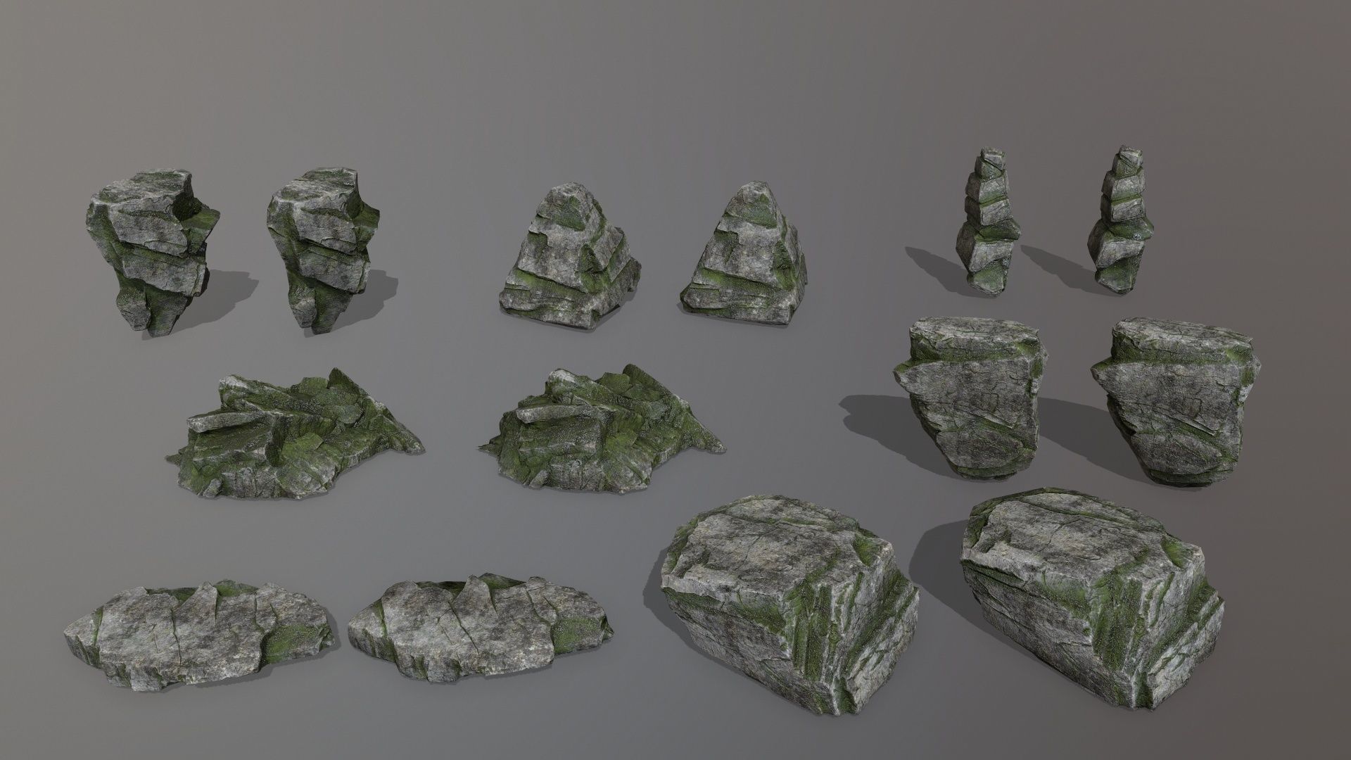 Rock Set Low-poly 3D model_31