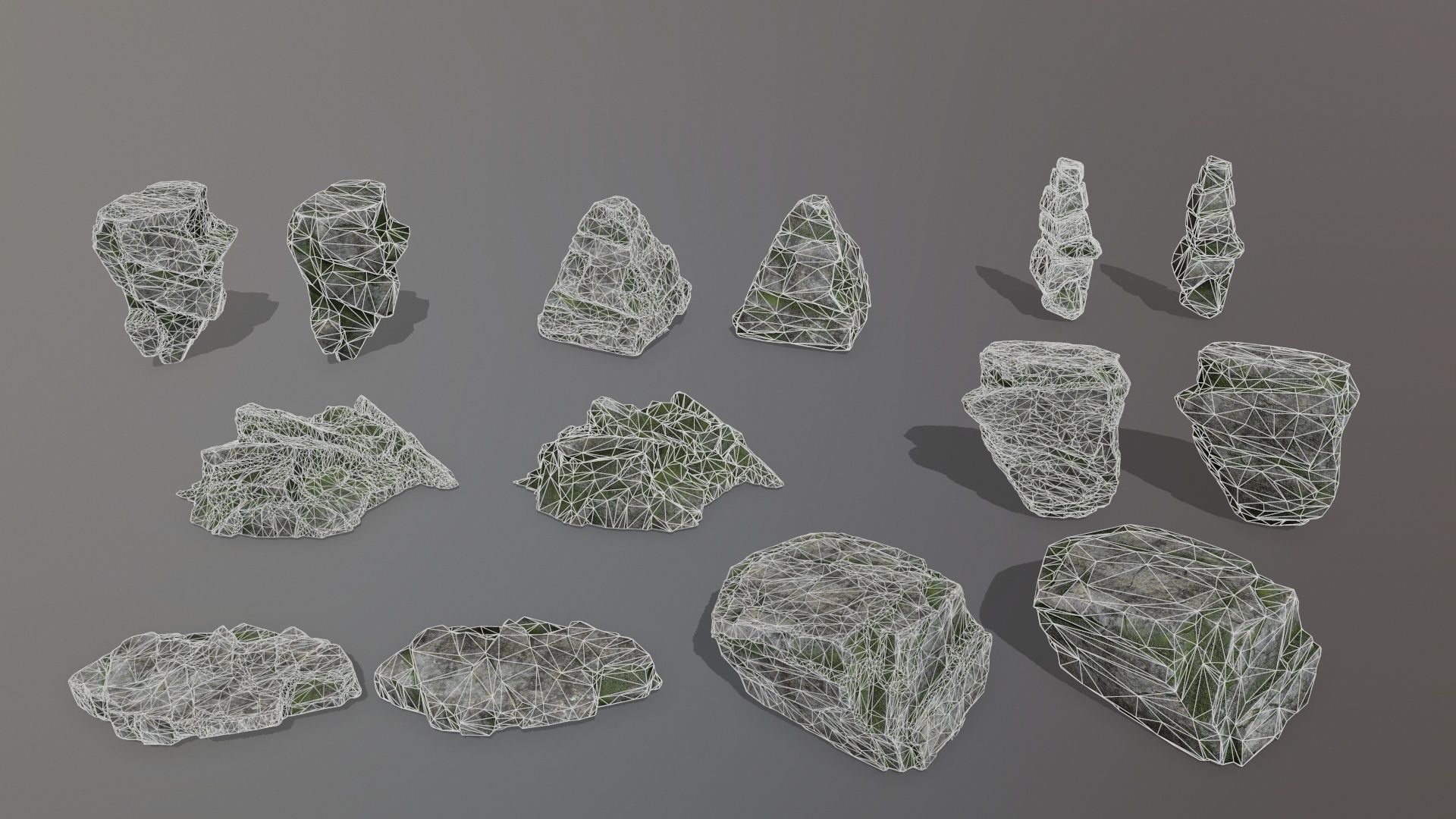 Rock Set Low-poly 3D model_32