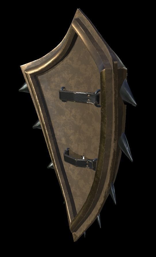 Shield with eye low poly 6 texture options and high poly Low-poly 3D model_20