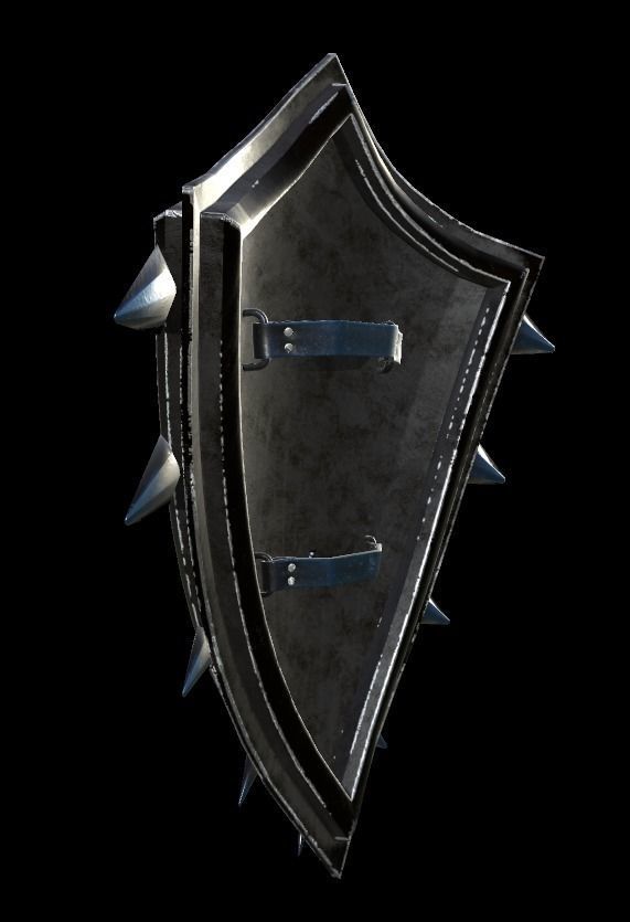 Shield with eye low poly 6 texture options and high poly Low-poly 3D model_30