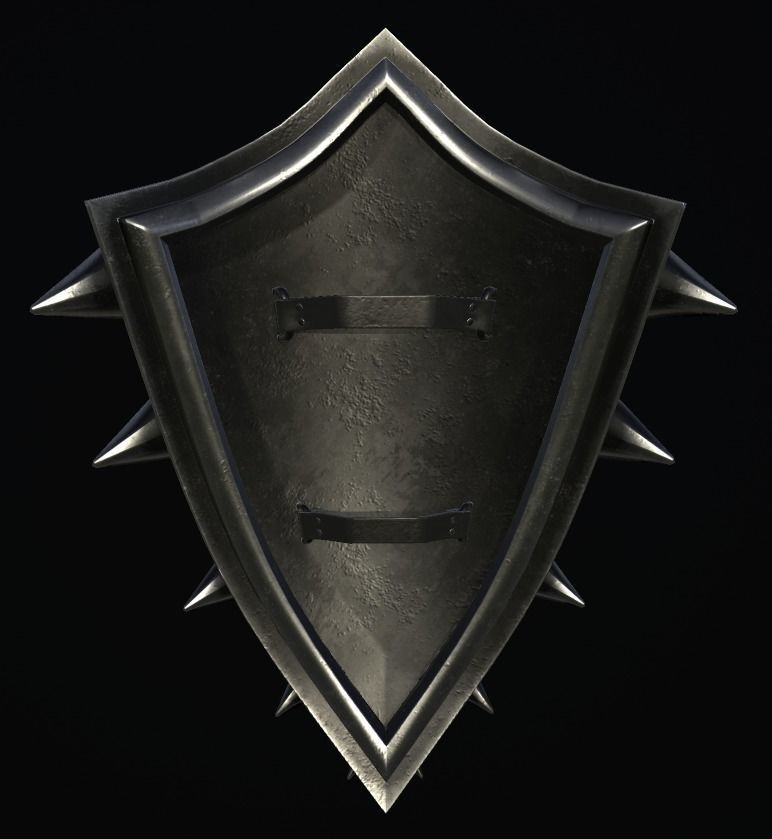 Shield with eye low poly 6 texture options and high poly Low-poly 3D model_51