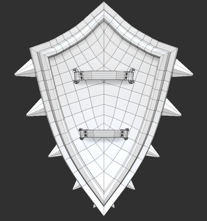 Shield with eye low poly 6 texture options and high poly Low-poly 3D model_58