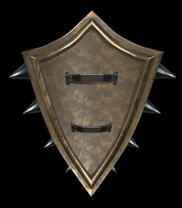 Shield with eye low poly 6 texture options and high poly Low-poly 3D model_21