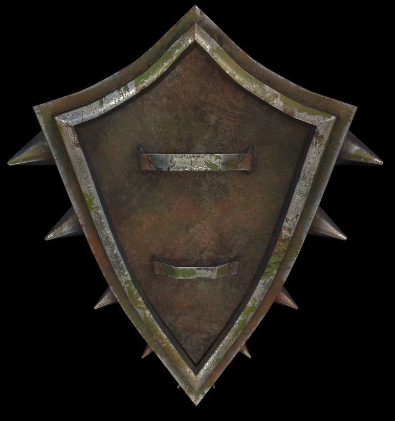 Shield with eye low poly 6 texture options and high poly Low-poly 3D model_37