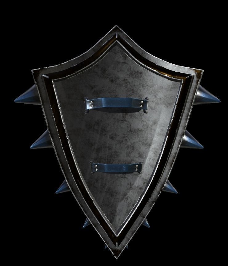 Shield with eye low poly 6 texture options and high poly Low-poly 3D model_29