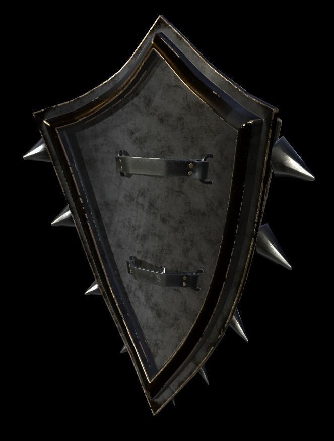 Shield with eye low poly 6 texture options and high poly Low-poly 3D model_11