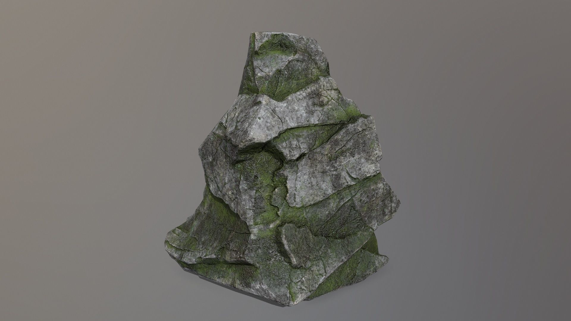 Rock Set with moss Low-poly 3D model_2