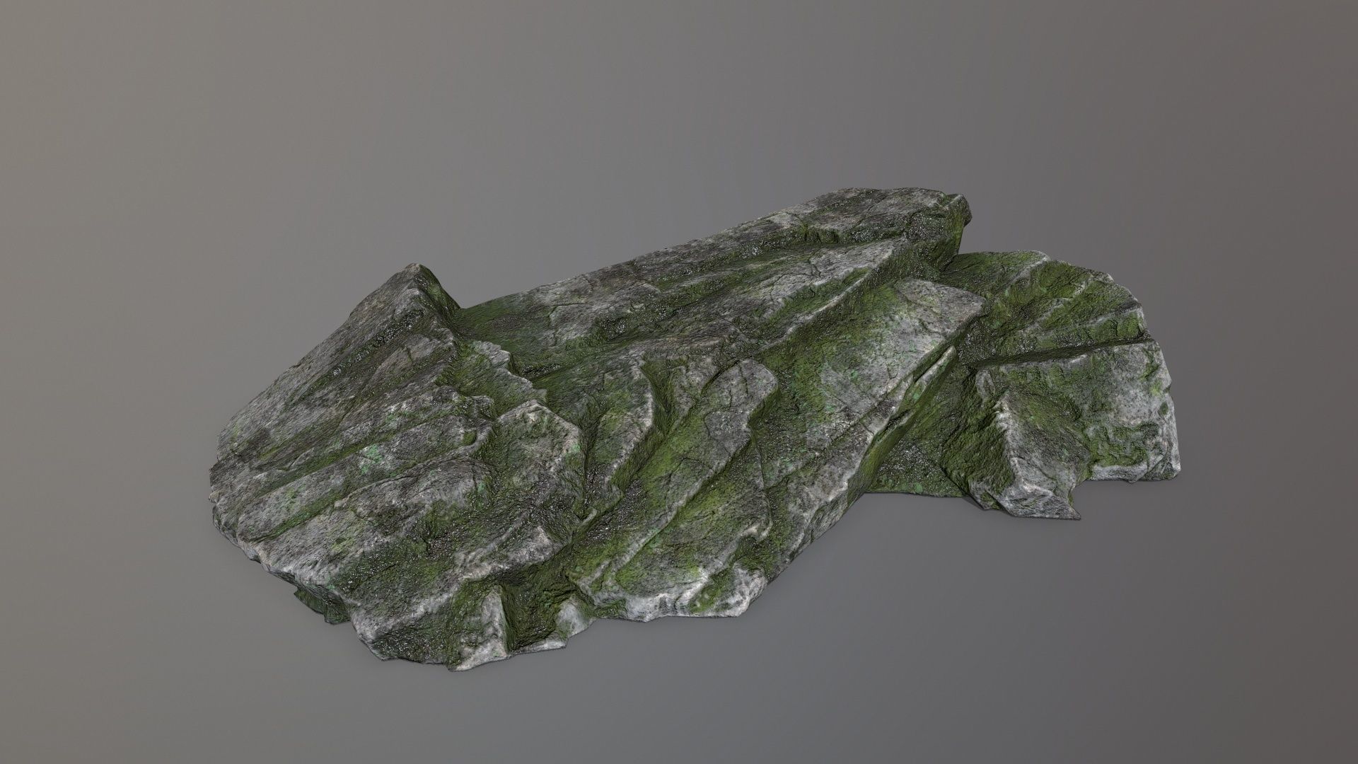 Rock Set with moss Low-poly 3D model_19