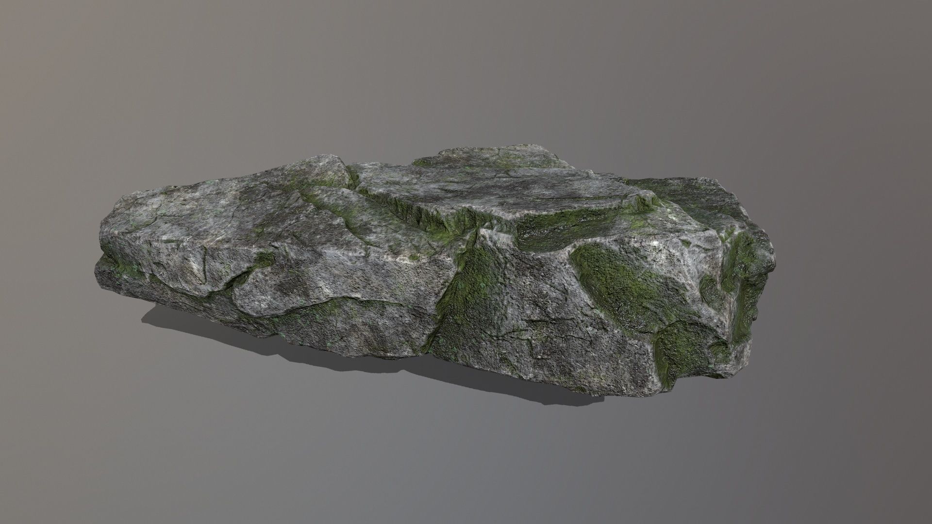 Rock Set with moss Low-poly 3D model_10