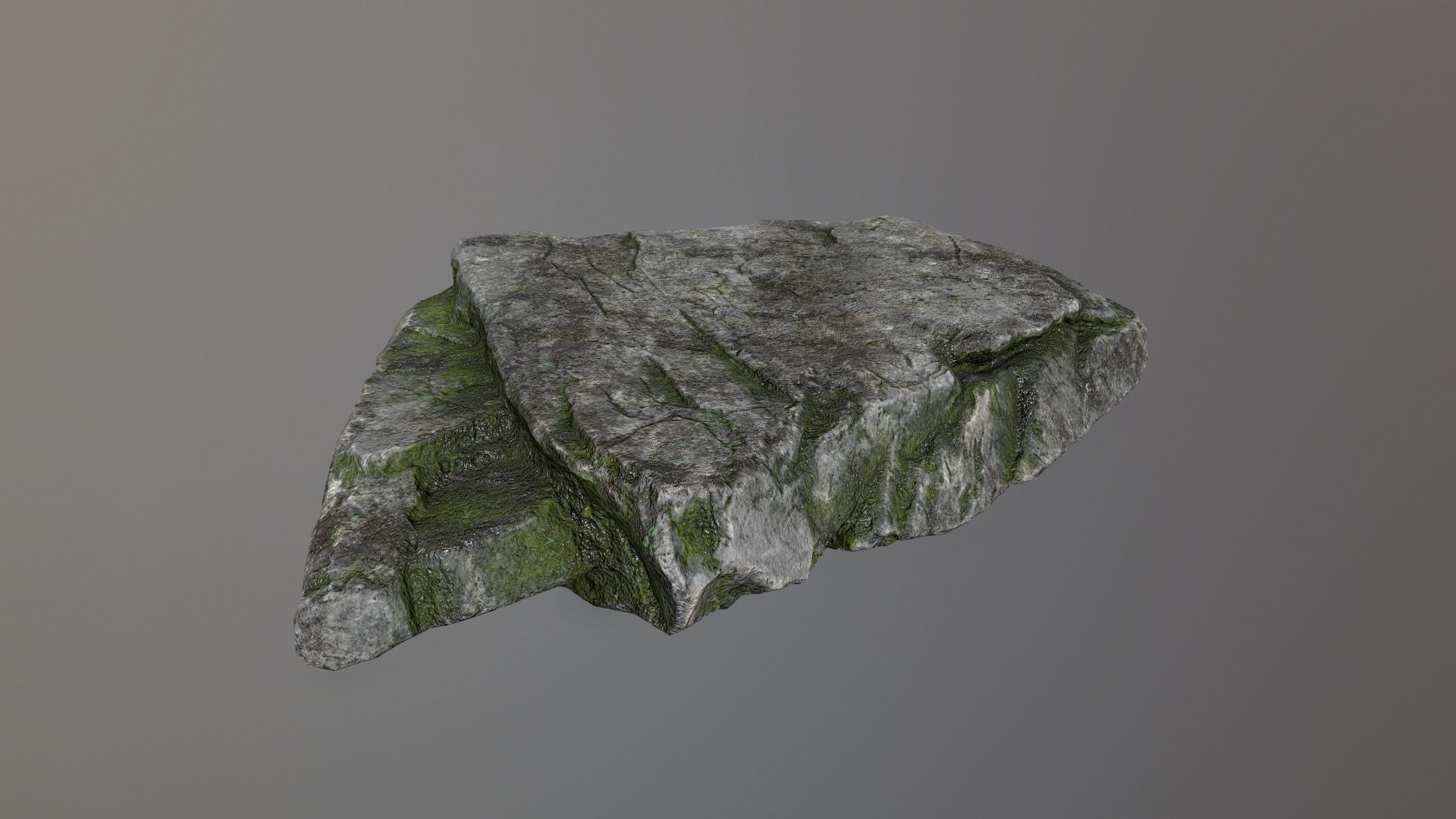 Rock Set with moss Low-poly 3D model_23