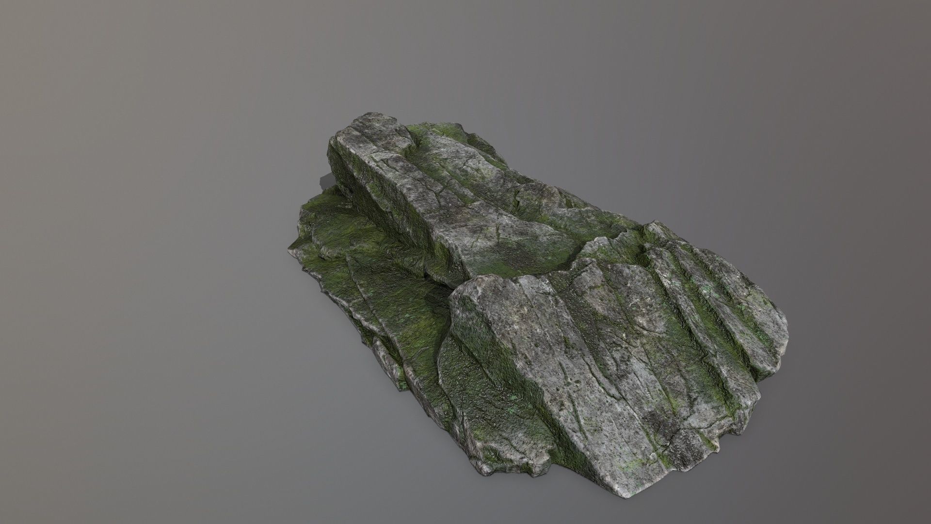 Rock Set with moss Low-poly 3D model_22