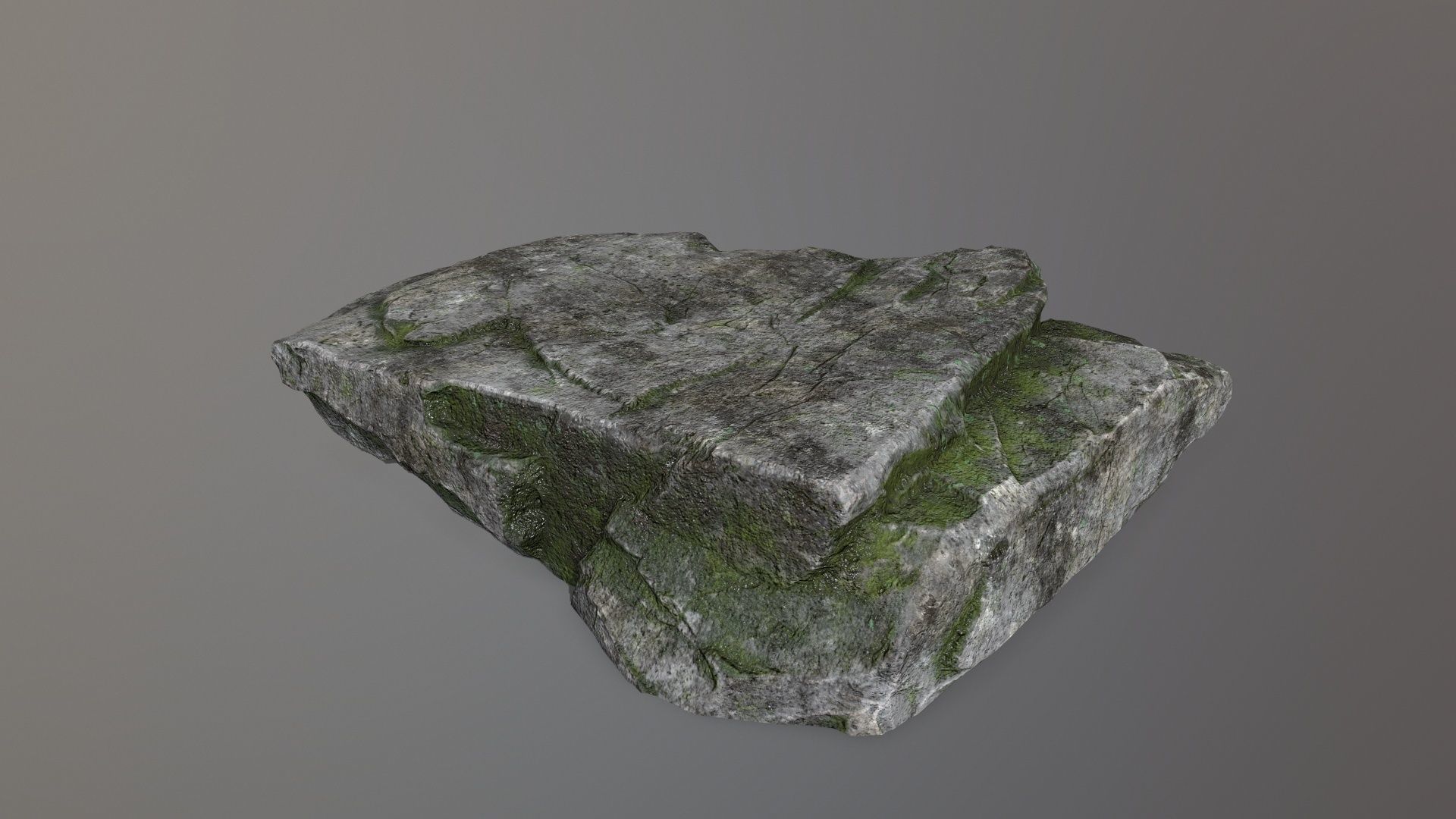 Rock Set with moss Low-poly 3D model_24