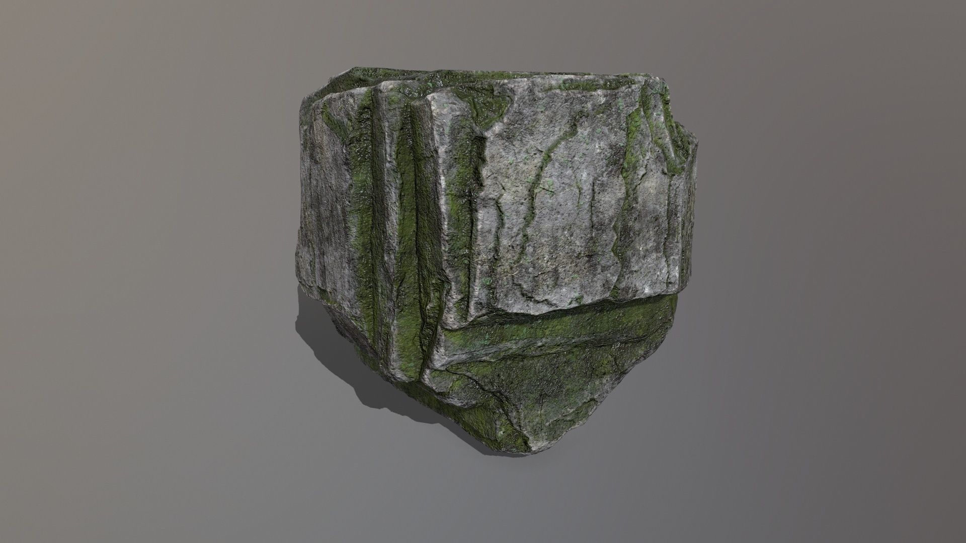 Rock Set with moss Low-poly 3D model_18