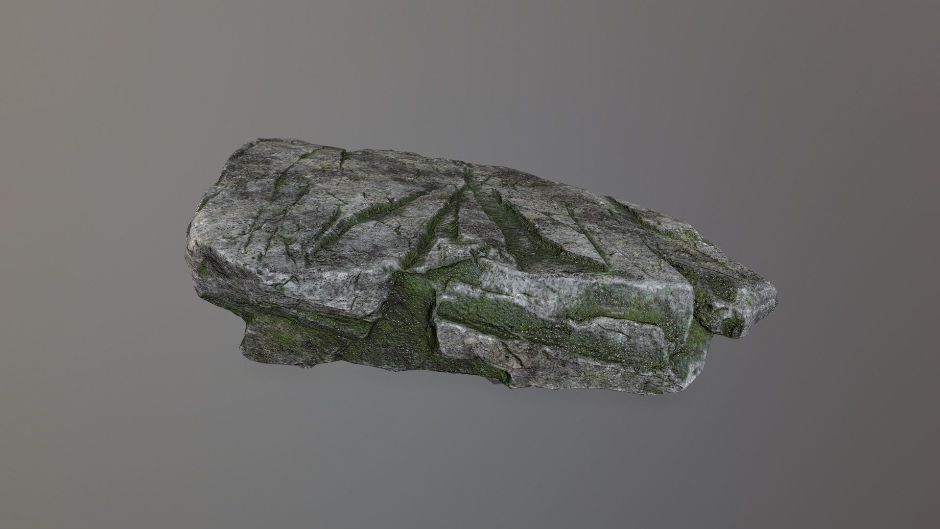 Rock Set with moss Low-poly 3D model_25